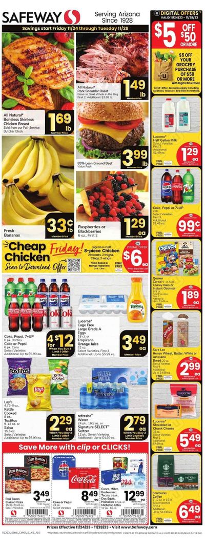 Safeway (AZ) Weekly Ad Flyer Specials November 24 to November 28, 2023