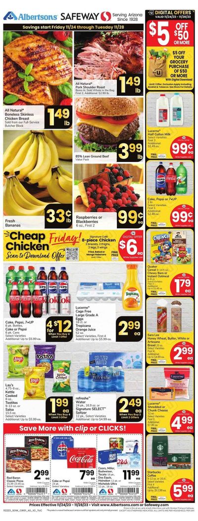 Safeway (AZ) Weekly Ad Flyer Specials November 24 to November 28, 2023