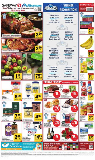 Safeway (ID) Weekly Ad Flyer Specials November 24 to November 28, 2023