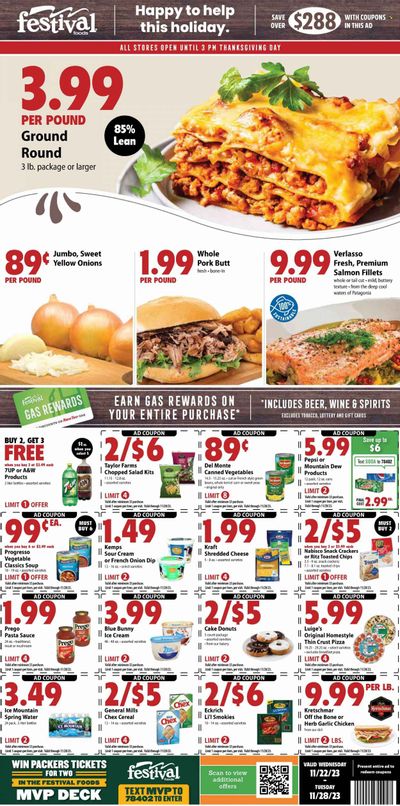 Festival Foods (WI) Weekly Ad Flyer Specials November 22 to November 28, 2023