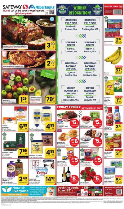 Safeway (WA) Weekly Ad Flyer Specials November 24 to November 28, 2023