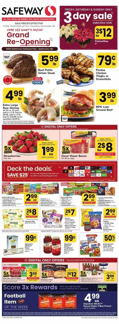 Safeway (MD) Weekly Ad Flyer Specials November 24 to November 30, 2023