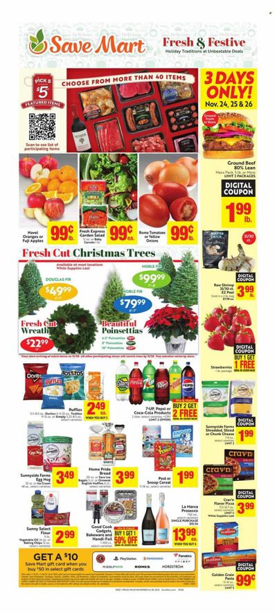 Save Mart (CA, NV) Weekly Ad Flyer Specials November 24 to November 28, 2023