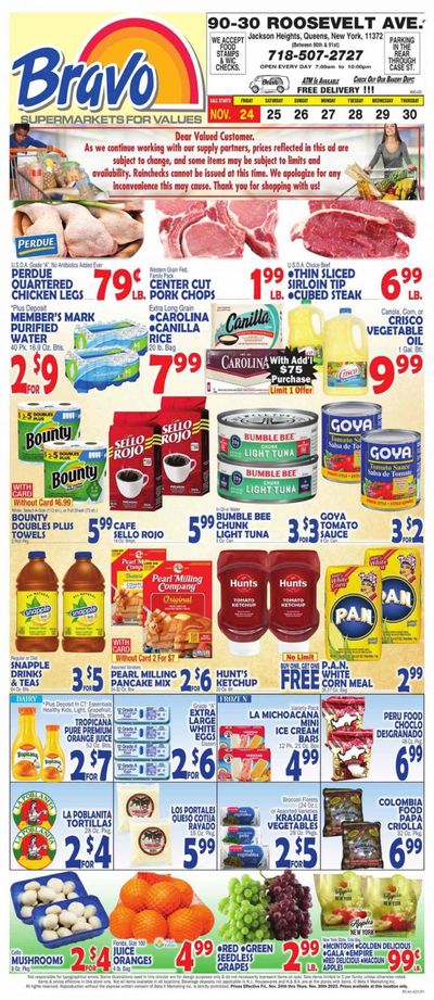 Bravo Supermarkets (CT, FL, MA, NJ, NY, PA) Weekly Ad Flyer Specials November 24 to November 30, 2023