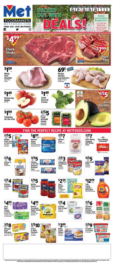 Met Foodmarkets Weekly Ad Flyer Specials November 26 to December 2, 2023