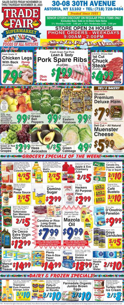 Trade Fair Supermarket (NY) Weekly Ad Flyer Specials November 24 to November 30, 2023