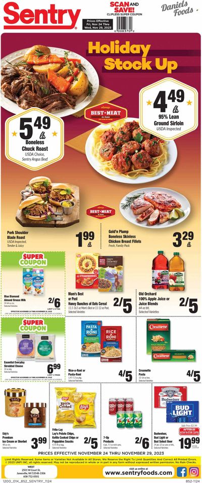 Sentry Foods (WI) Weekly Ad Flyer Specials November 24 to November 29, 2023