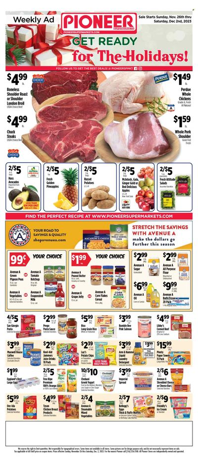 Pioneer Supermarkets (NJ, NY) Weekly Ad Flyer Specials November 26 to December 2, 2023