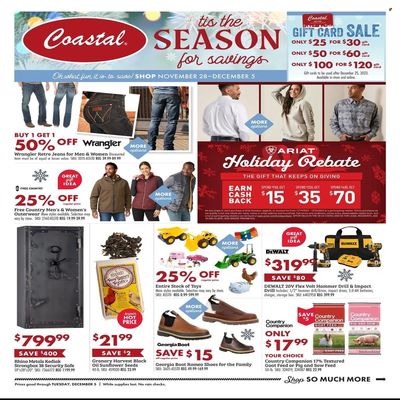 Coastal Farm & Ranch Weekly Ad Flyer Specials November 28 to December 5, 2023