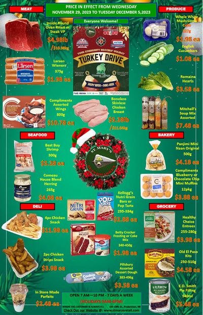 St. Mary's Supermarket Flyer November 29 to December 5
