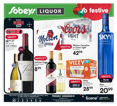 Sobeys (SK) Liquor Flyer November 30 to December 6