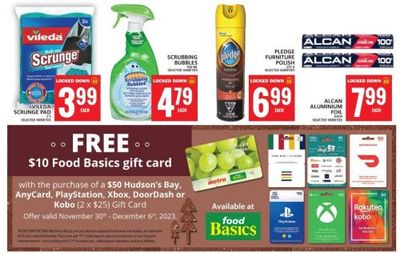 Food Basics Ontario: Get A $10 Food Basics Gift Card With the Purchase of Select $50 Gift Cards + More Flyer Deals November 30th – December 6th