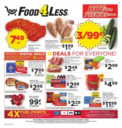 Food 4 Less (CA) Weekly Ad Flyer Specials November 29 to December 5, 2023