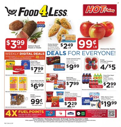 Food 4 Less (IN) Weekly Ad Flyer Specials November 29 to December 5, 2023
