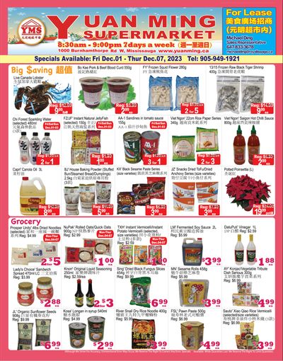 Yuan Ming Supermarket Flyer December 1 to 7