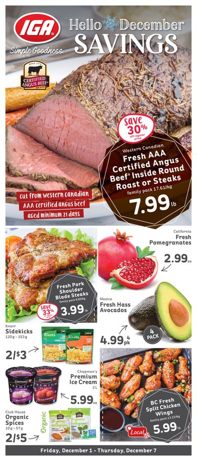 IGA Stores of BC Flyer December 1 to 7
