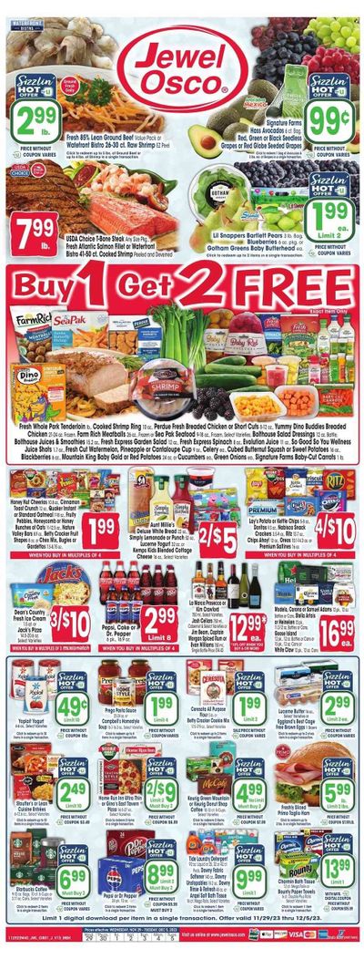 Jewel Osco (IN) Weekly Ad Flyer Specials November 29 to December 5, 2023