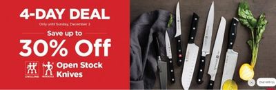 Kitchen Stuff Plus Canada: Save up to 30% on Open Stock Knives from Zwilling and Henckels *Four Day Deal*