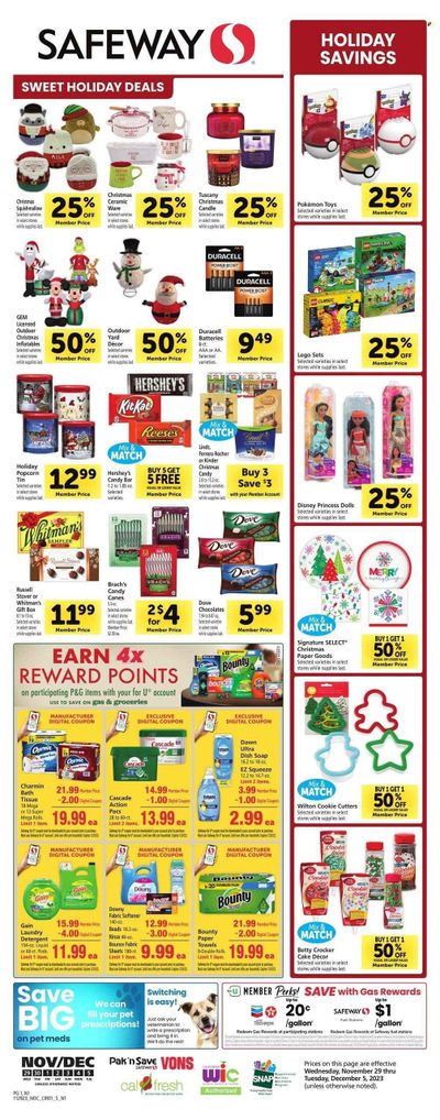 Safeway (CA) Weekly Ad Flyer Specials November 29 to December 5, 2023