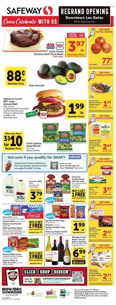 Safeway (CA) Weekly Ad Flyer Specials November 29 to December 5, 2023