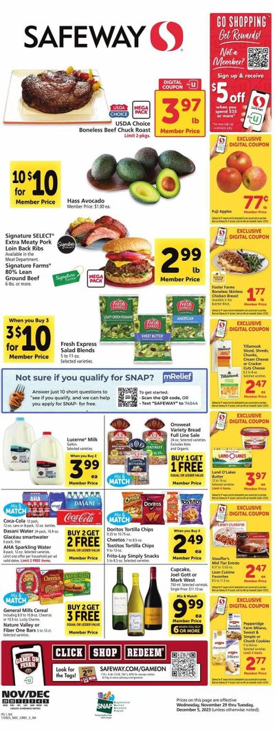Safeway (NV) Weekly Ad Flyer Specials November 29 to December 5, 2023
