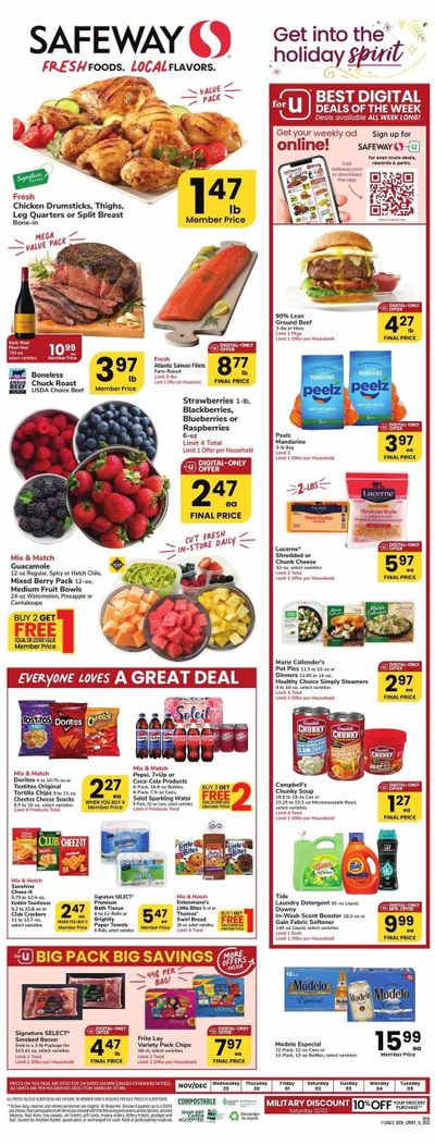 Safeway (SD) Weekly Ad Flyer Specials November 29 to December 5, 2023