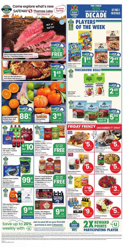 Safeway (WA) Weekly Ad Flyer Specials November 29 to December 5, 2023