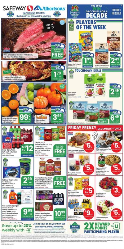 Safeway (WA) Weekly Ad Flyer Specials November 29 to December 5, 2023