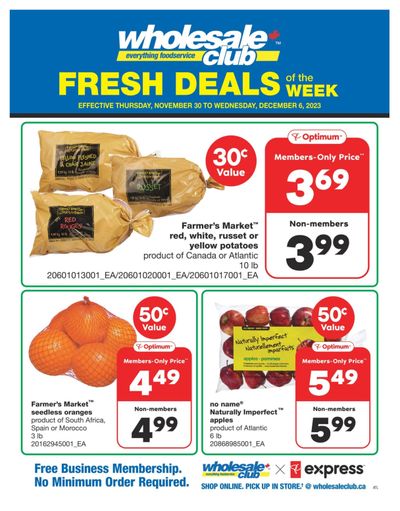 Wholesale Club (Atlantic) Fresh Deals of the Week Flyer November 30 to December 6