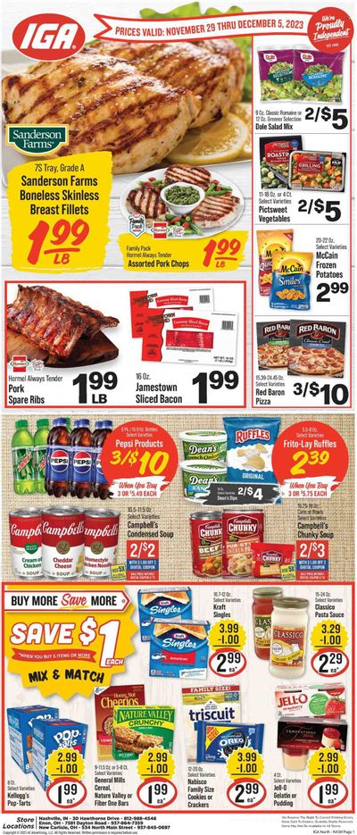IGA (OH) Weekly Ad Flyer Specials November 29 to December 5, 2023