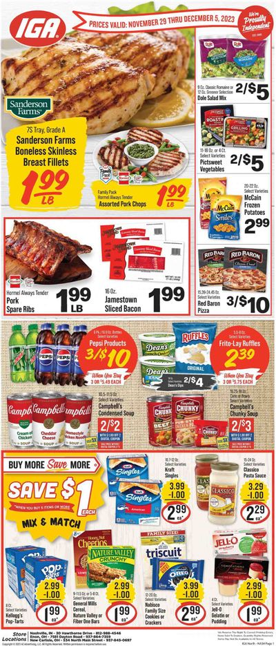 IGA (IN) Weekly Ad Flyer Specials November 29 to December 5, 2023