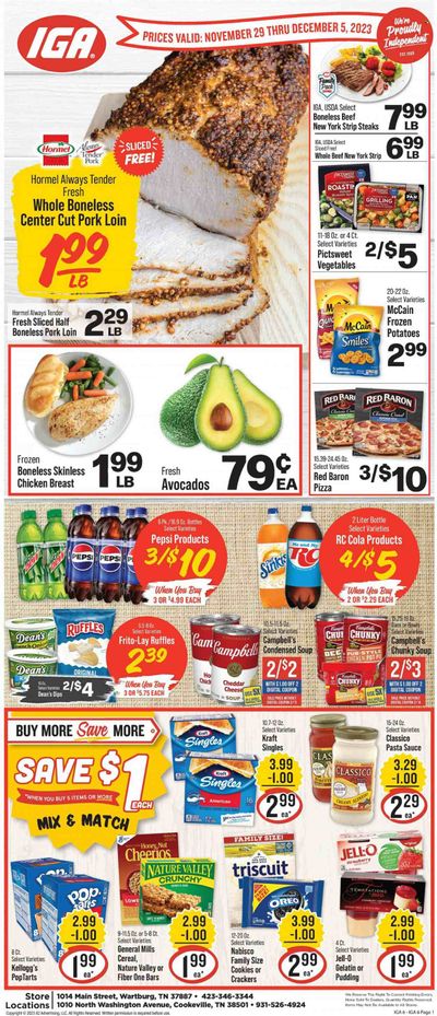 IGA (TN) Weekly Ad Flyer Specials November 29 to December 5, 2023