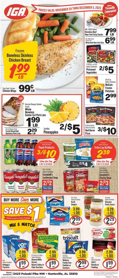 IGA (AL) Weekly Ad Flyer Specials November 29 to December 5, 2023