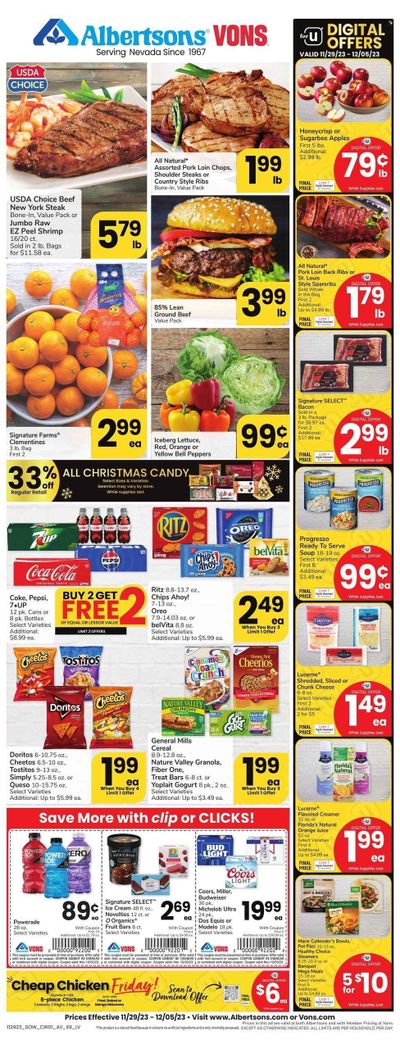 Vons (NV) Weekly Ad Flyer Specials November 29 to December 5, 2023