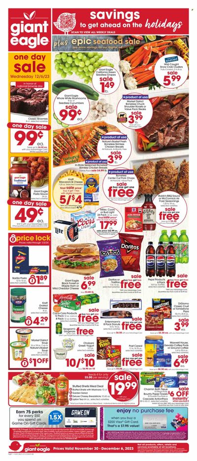 Giant Eagle (OH) Weekly Ad Flyer Specials November 30 to December 6, 2023