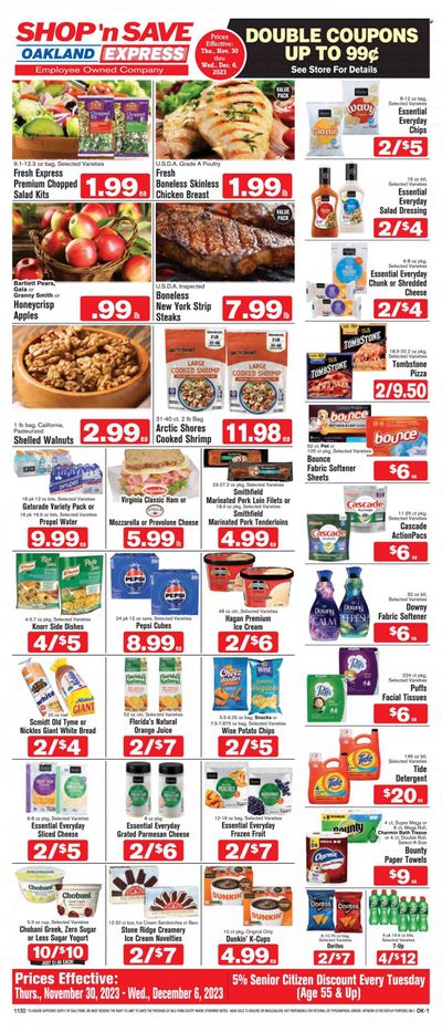 Shop ‘n Save Express (MD, PA, WV) Weekly Ad Flyer Specials November 30 to December 6, 2023