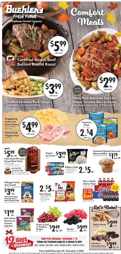 Buehler's (OH) Weekly Ad Flyer Specials November 29 to December 5, 2023