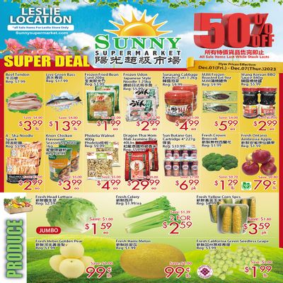 Sunny Supermarket (Leslie) Flyer December 1 to 7