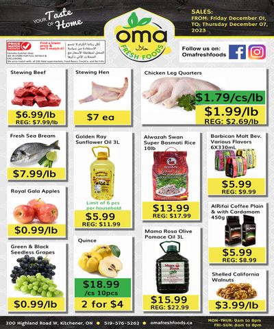Oma Fresh Foods Flyer December 1 to 7