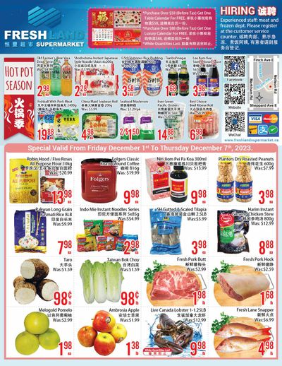 FreshLand Supermarket Flyer December 1 to 7