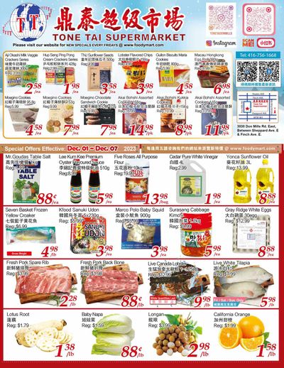 Tone Tai Supermarket Flyer December 1 to 7