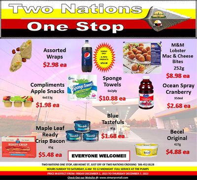 Two Nations One Stop Flyer December 1 to 7