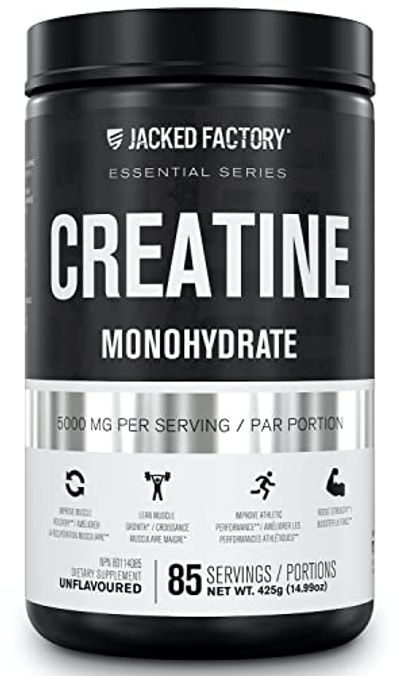Creatine Monohydrate Powder 425g - Creatine Supplement for Muscle Growth, Increased Strength, Enhanced Energy Output and Improved Athletic Performance by Jacked Factory - 85 Servings, Unflavored $24.49 (Reg $49.99)