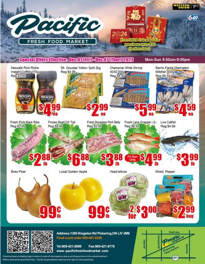 Pacific Fresh Food Market (Pickering) Flyer December 1 to 7
