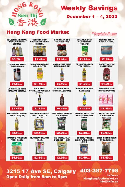 Hong Kong Food Market Flyer December 1 to 4
