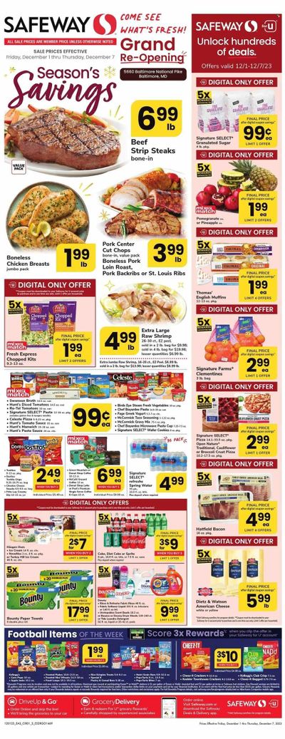 Safeway (MD) Weekly Ad Flyer Specials December 1 to December 7, 2023
