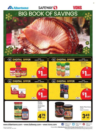 Vons (NV) Weekly Ad Flyer Specials November 29 to December 26, 2023