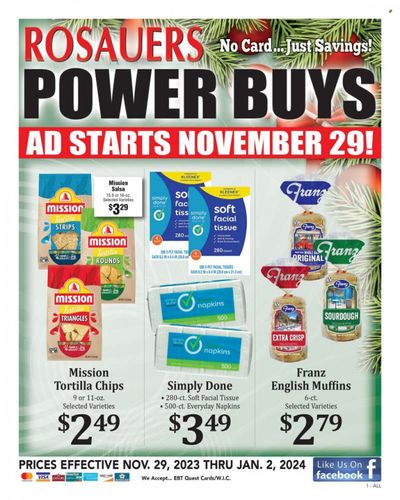 Rosauers (ID, MT, OR, WA) Weekly Ad Flyer Specials November 29 to January 2, 2024
