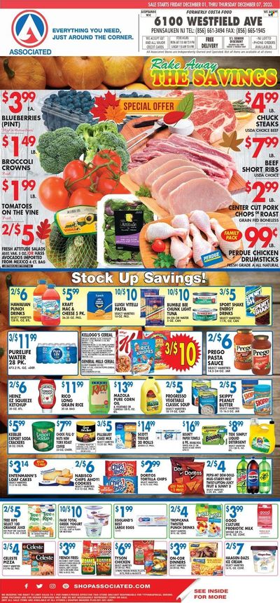 Associated Supermarkets (NY) Weekly Ad Flyer Specials December 1 to December 7, 2023