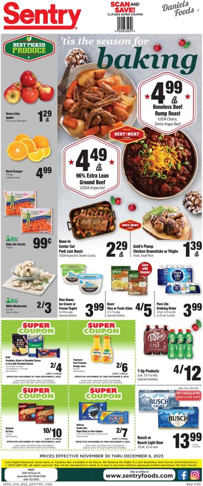 Sentry Foods (WI) Weekly Ad Flyer Specials November 30 to December 6, 2023